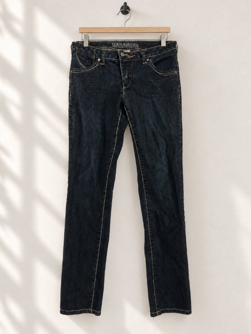 Parasuco Jeans, Dark Wash, Vintage Y2K, Lightning Bolt Stitch, Women's Size 31